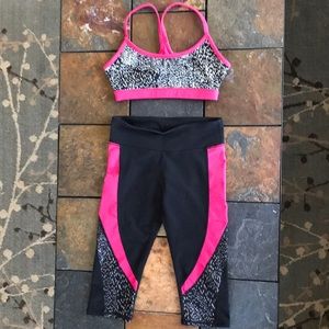 Pink and Black Fabletics set